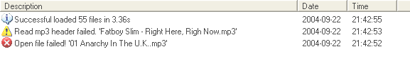 screenshot: Log window